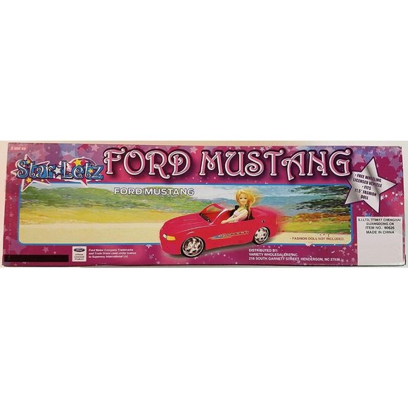 Pink Ford Mustang Free Wheeling Convertible Sports Car for Dolls 2 - Picture 5 of 7